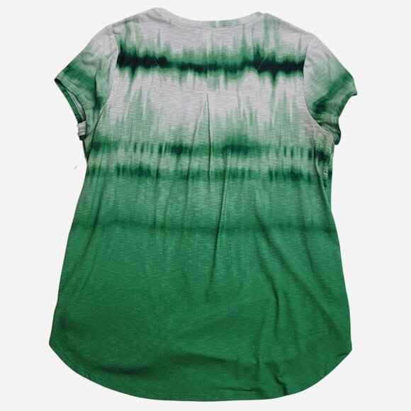 Chico’s Zenergy Green Tie‑Dye Short Sleeve Top | Size 1 / M | Casual Streetwear - Picture 4 of 5